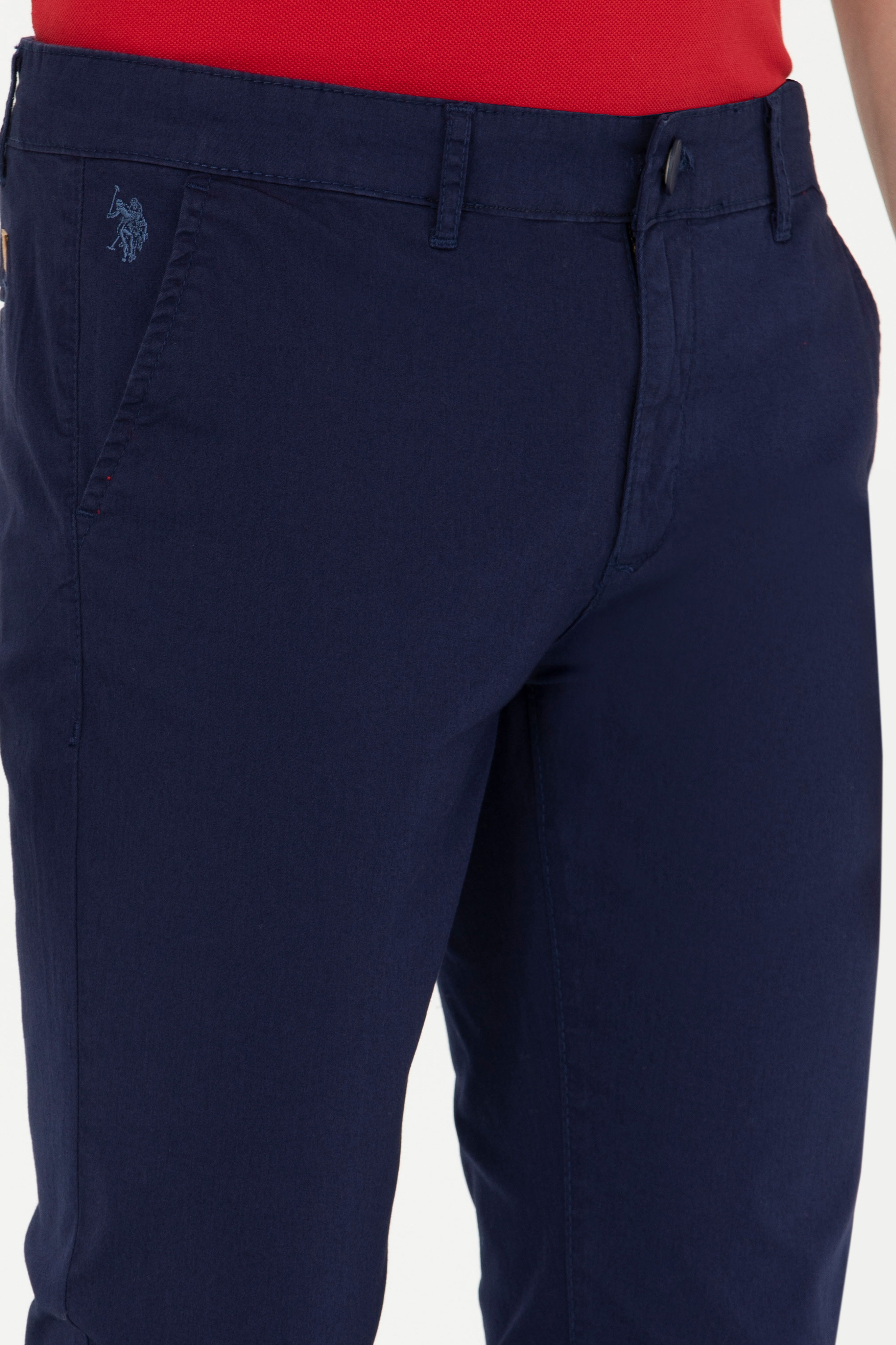 Erkek Slim Fit Lacivert Kanvas Pantolon - Image 5