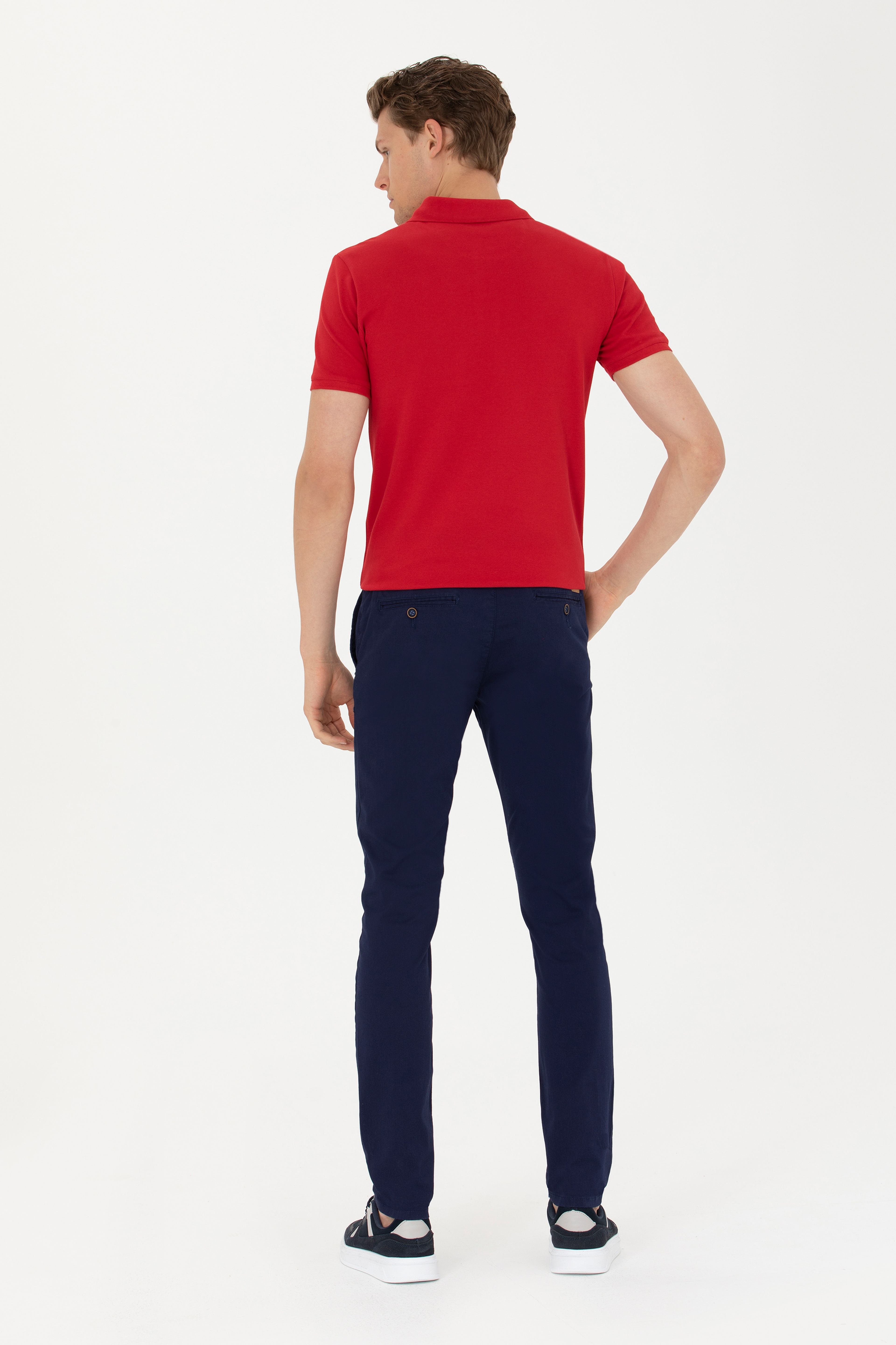 Erkek Slim Fit Lacivert Kanvas Pantolon - Image 4