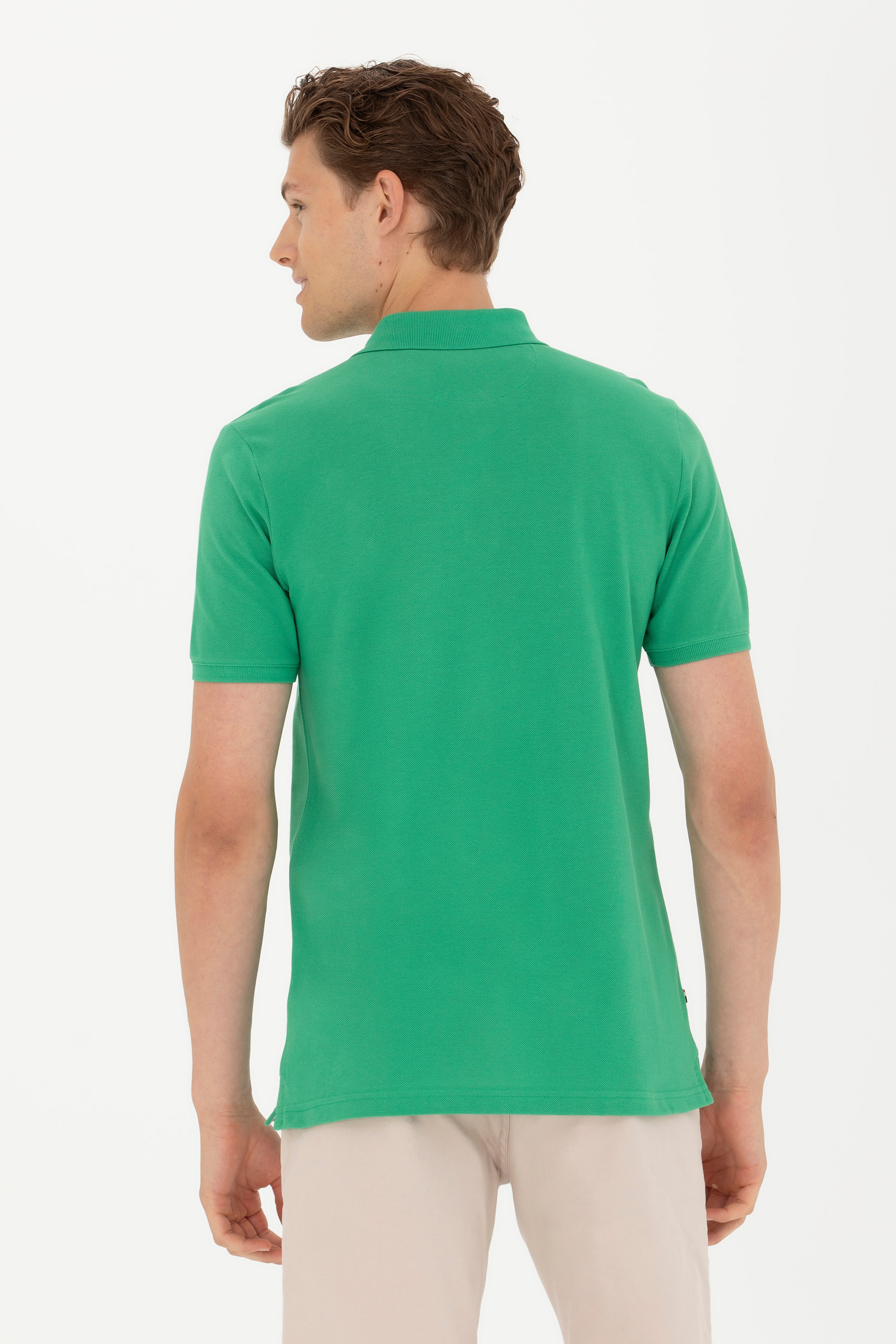 Erkek Yeşil Basic Polo Yaka Tişört