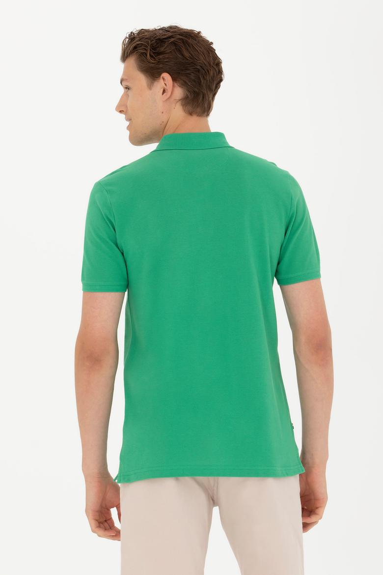 Erkek Yeşil Basic Polo Yaka Tişört - 50263236297