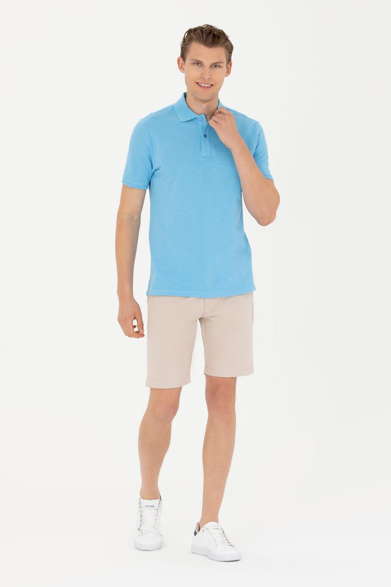 Erkek Turkuaz Polo Yaka Tişört - 50263520072