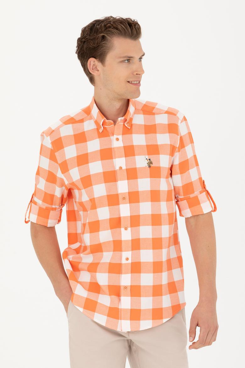 Erkek Turuncu Uzun Kollu Gömlek