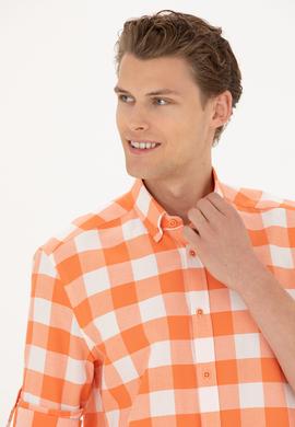 Erkek Turuncu Uzun Kollu Gömlek - 50264270033