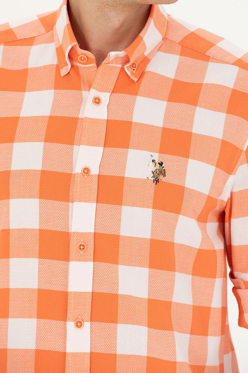 Erkek Turuncu Uzun Kollu Gömlek