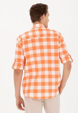 Erkek Turuncu Uzun Kollu Gömlek - 50264270033