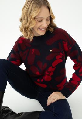 Kadın Lacivert Bisiklet Yaka Kazak - 50272036006