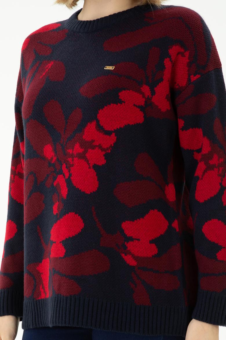 Kadın Lacivert Bisiklet Yaka Kazak - 50272036006