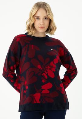 Kadın Lacivert Bisiklet Yaka Kazak - 50272036006