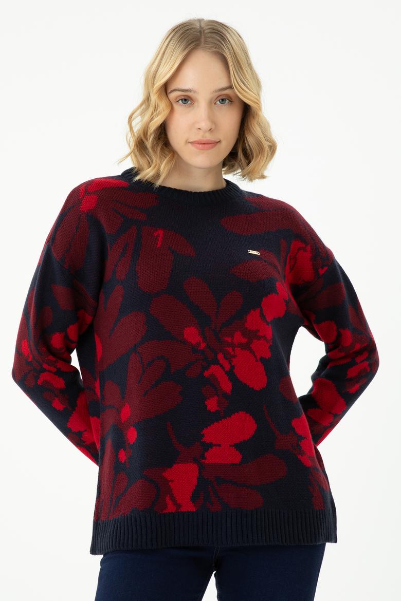 Kadın Lacivert Bisiklet Yaka Kazak - 50272036006