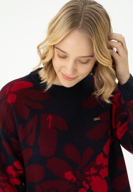 Kadın Lacivert Bisiklet Yaka Kazak - 50272036006