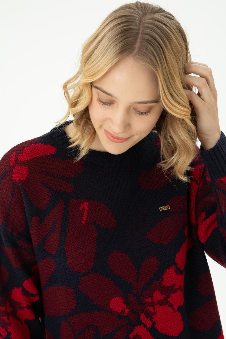 Kadın Lacivert Bisiklet Yaka Kazak - 50272036006