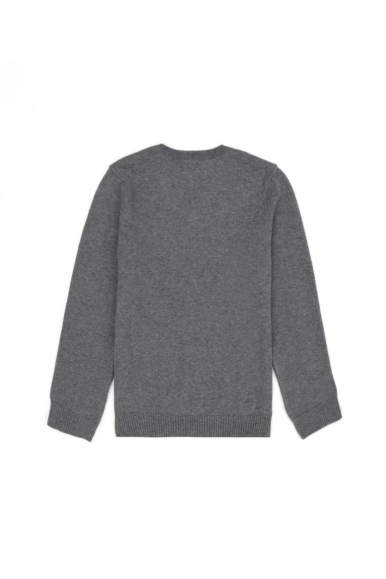 Erkek Çocuk Gri Melanj Basic Kazak - 50275849042