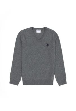 Erkek Çocuk Gri Melanj Basic Kazak - 50275849042