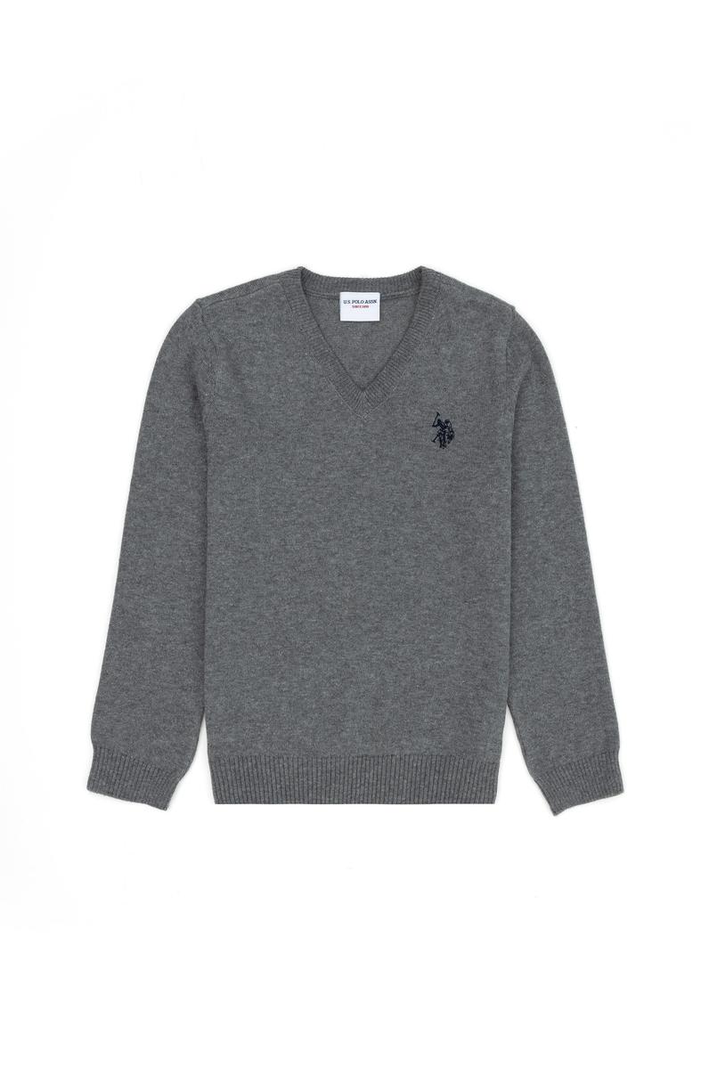 Erkek Çocuk Gri Melanj Basic Kazak