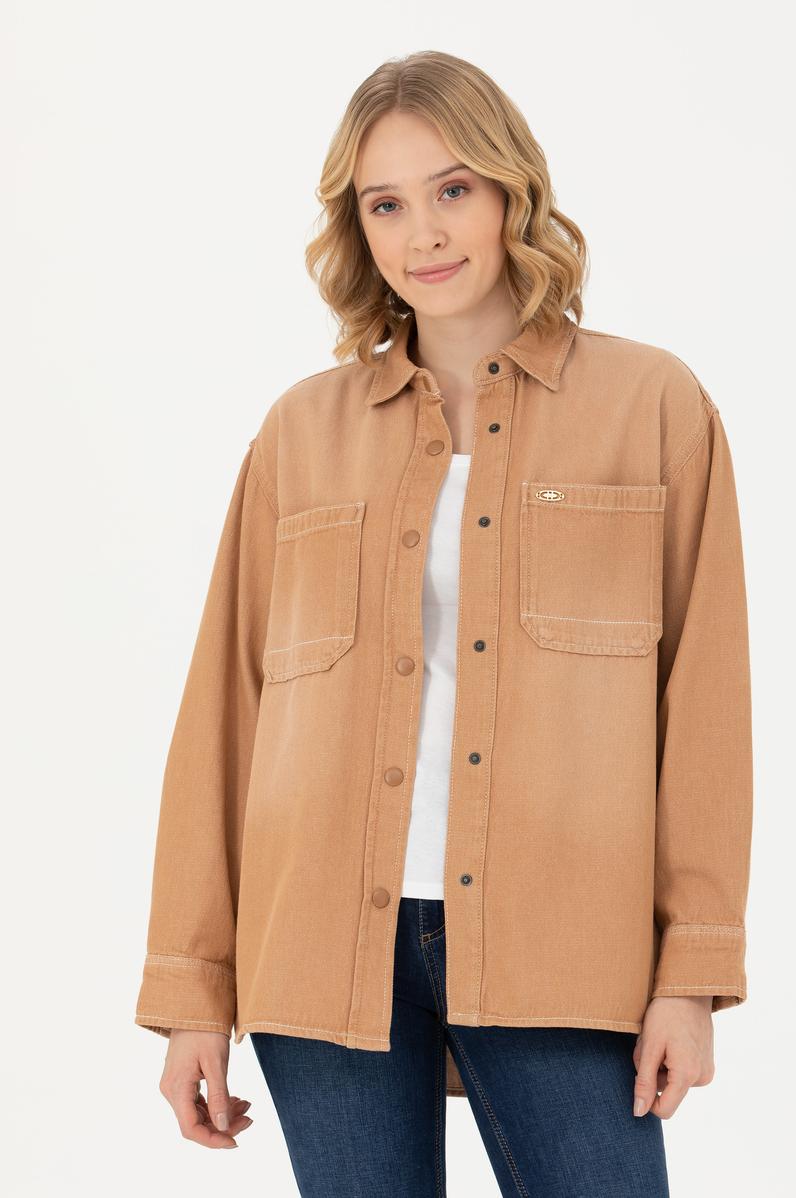 Kadın Camel Jean Gömlek