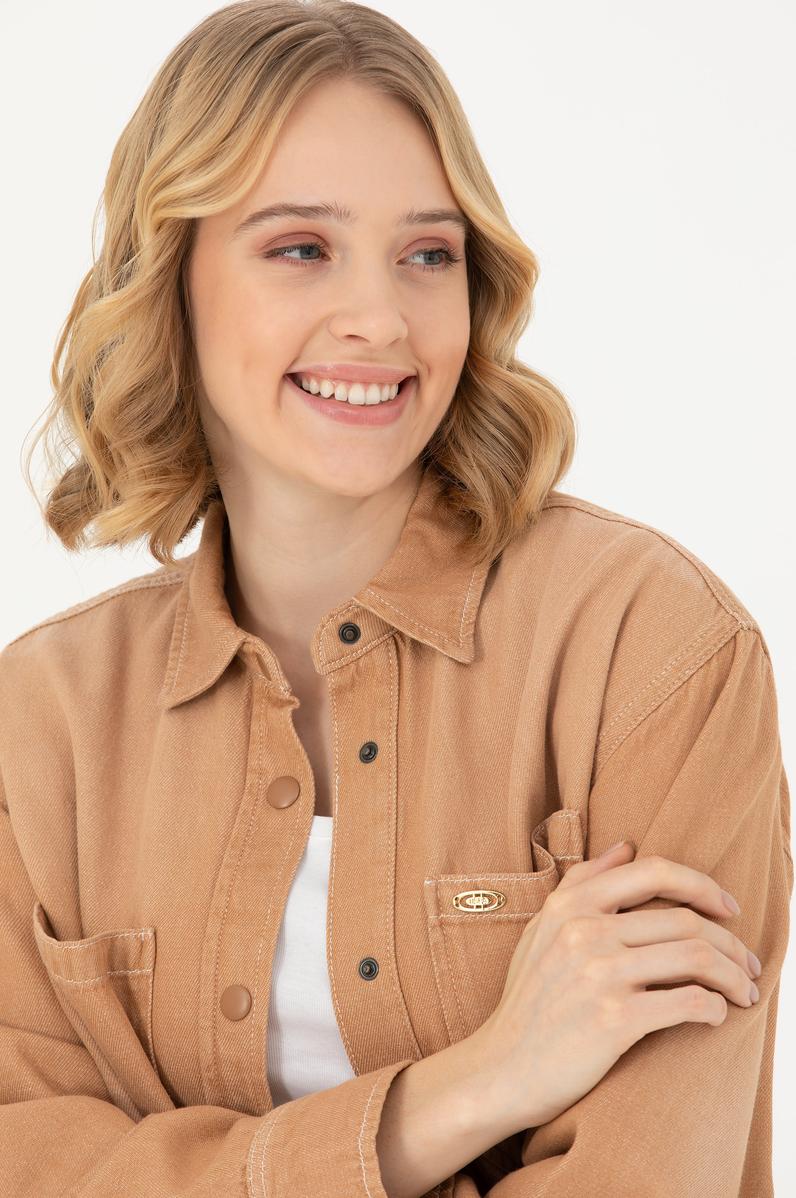 Kadın Camel Jean Gömlek