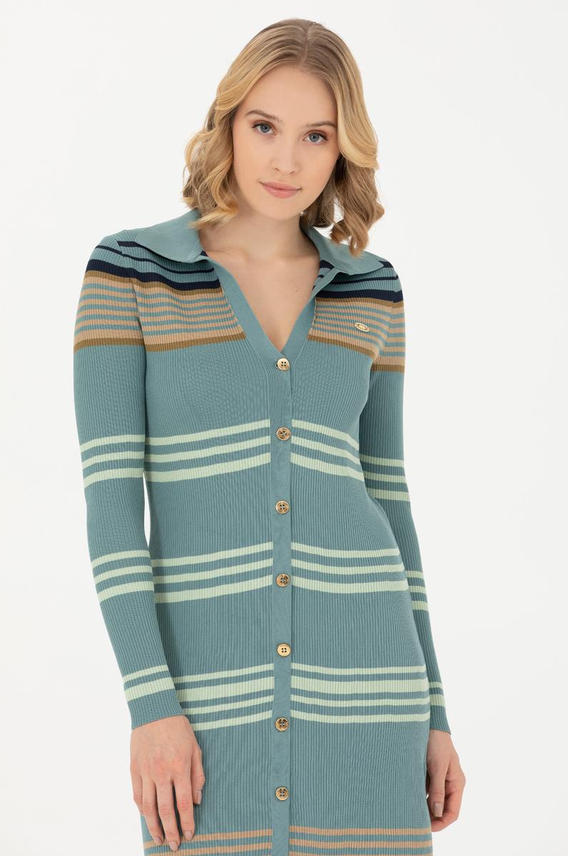 Kadın Petrol Triko Elbise