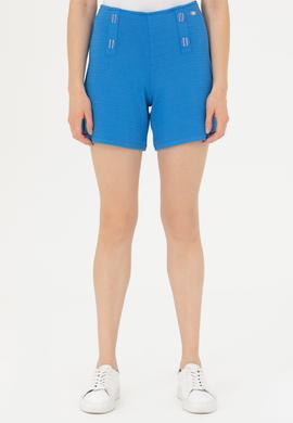 Kadın Saks Örme Şort - 50263791044