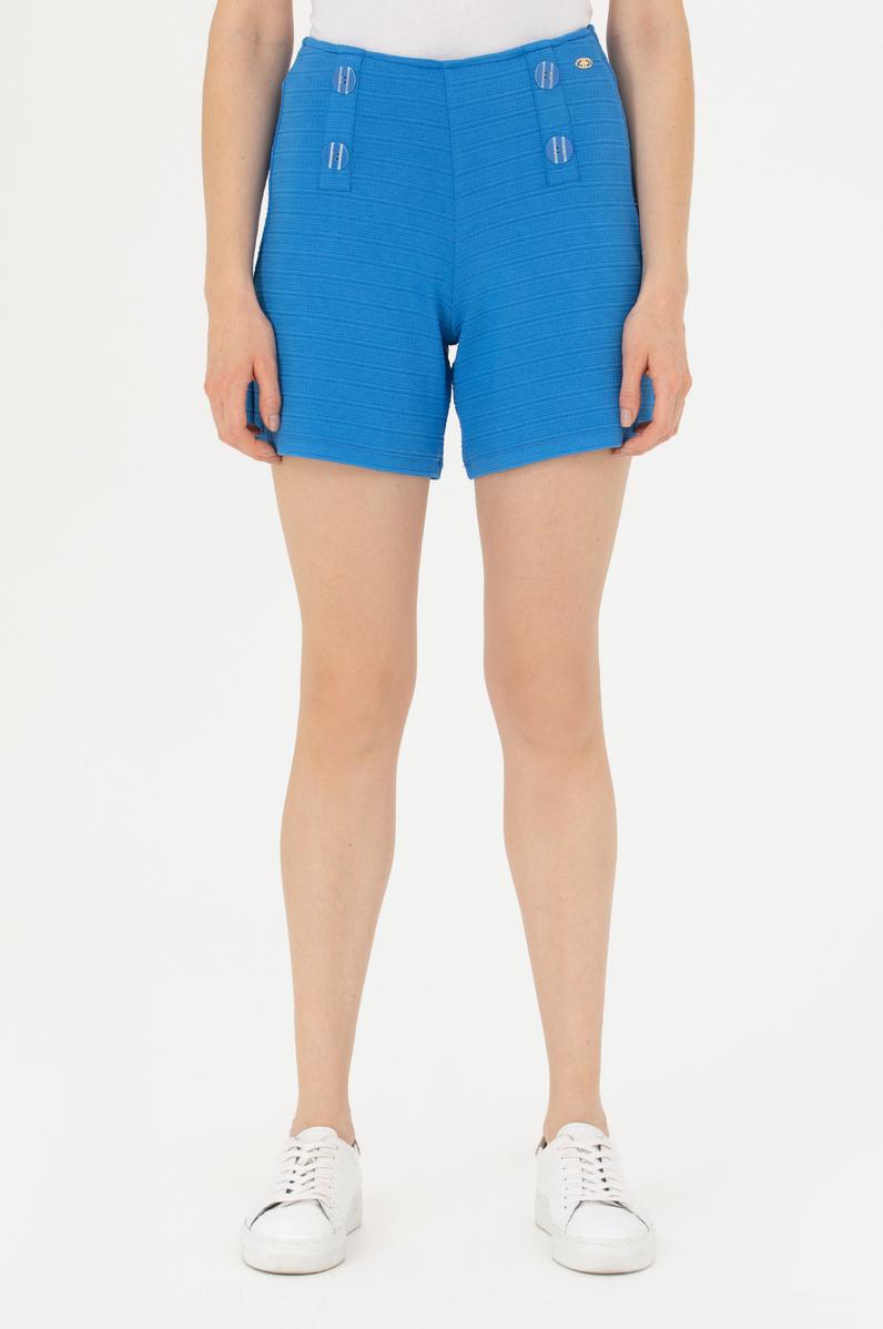 Kadın Saks Örme Şort