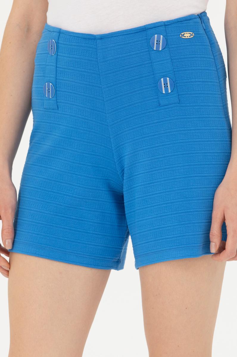 Kadın Saks Örme Şort