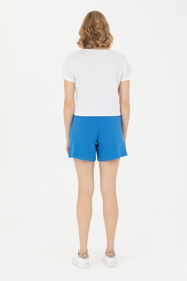 Kadın Saks Örme Şort - 50263791044