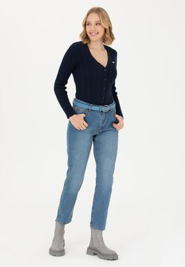 Kadın Koyu Mavi Jean Pantolon - 50272304008