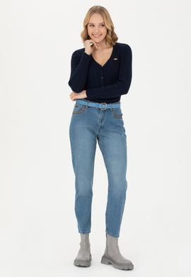 Kadın Koyu Mavi Jean Pantolon - 50272304008