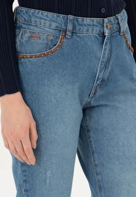 Kadın Koyu Mavi Jean Pantolon - 50272304008