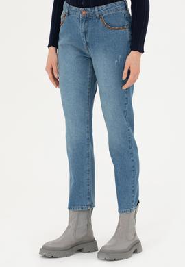 Kadın Koyu Mavi Jean Pantolon - 50272304008