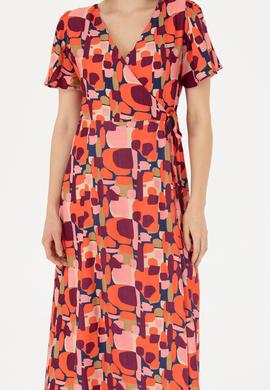 Kadın Turuncu Dokuma Elbise - 50273348019