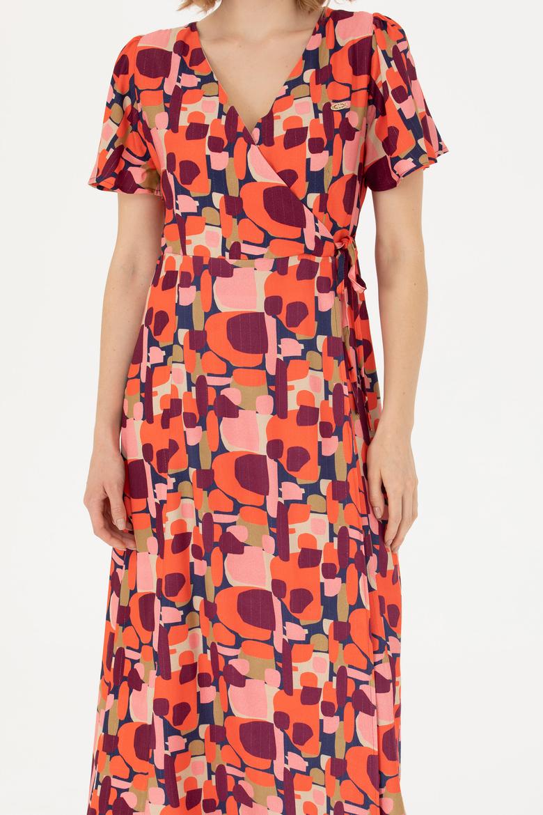 Kadın Turuncu Dokuma Elbise - 50273348019