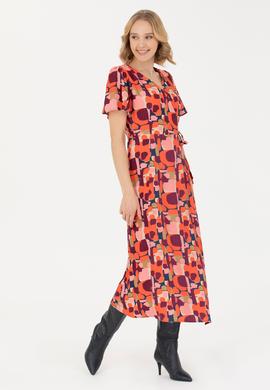 Kadın Turuncu Dokuma Elbise - 50273348019