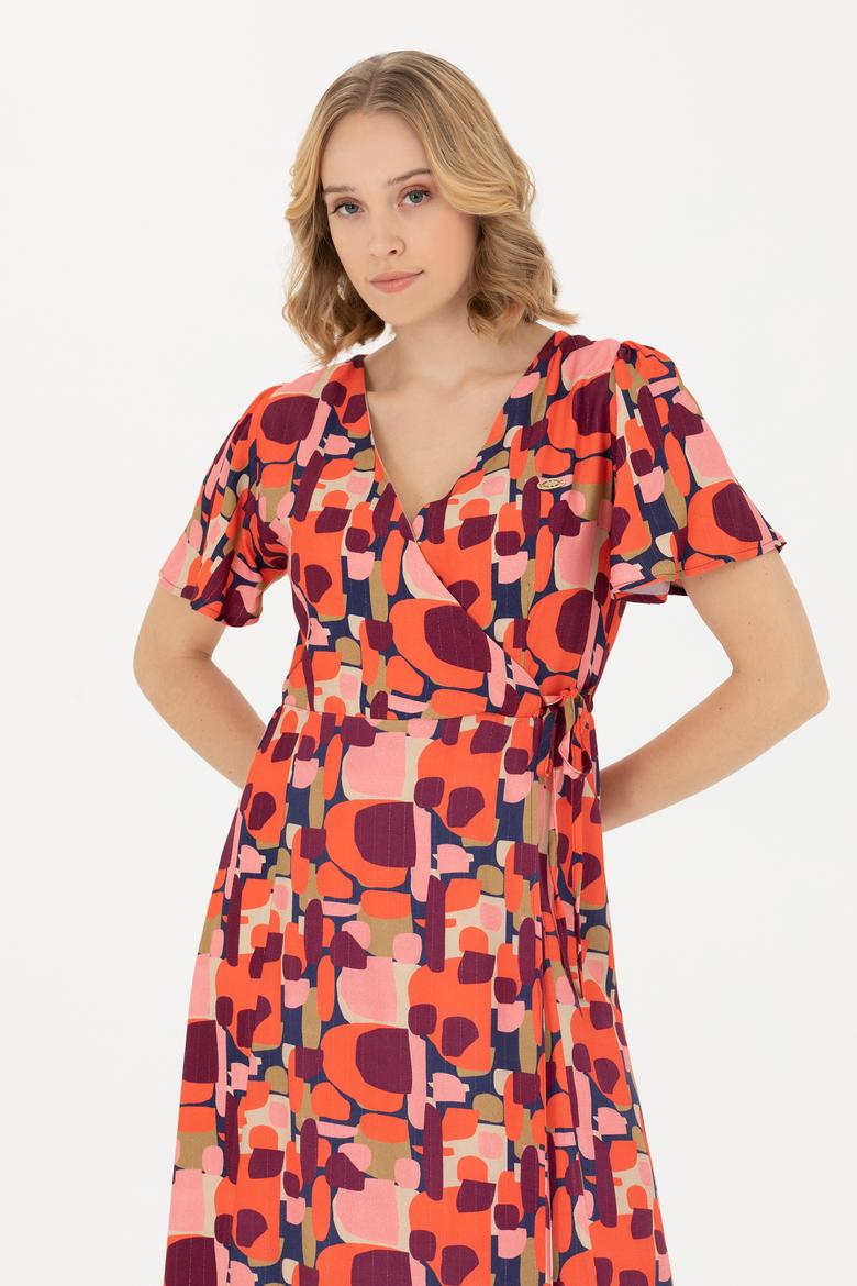 Kadın Turuncu Dokuma Elbise - 50273348019