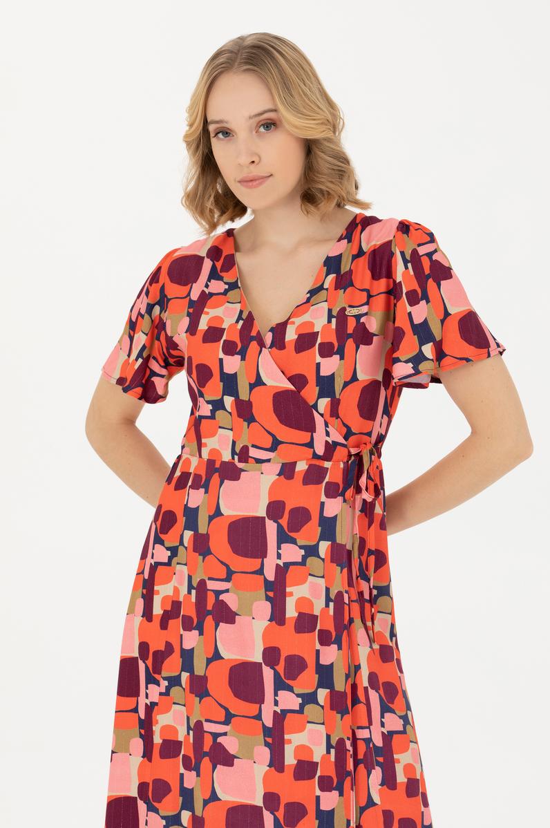 Kadın Turuncu Dokuma Elbise