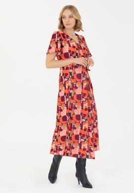 Kadın Turuncu Dokuma Elbise - 50273348019