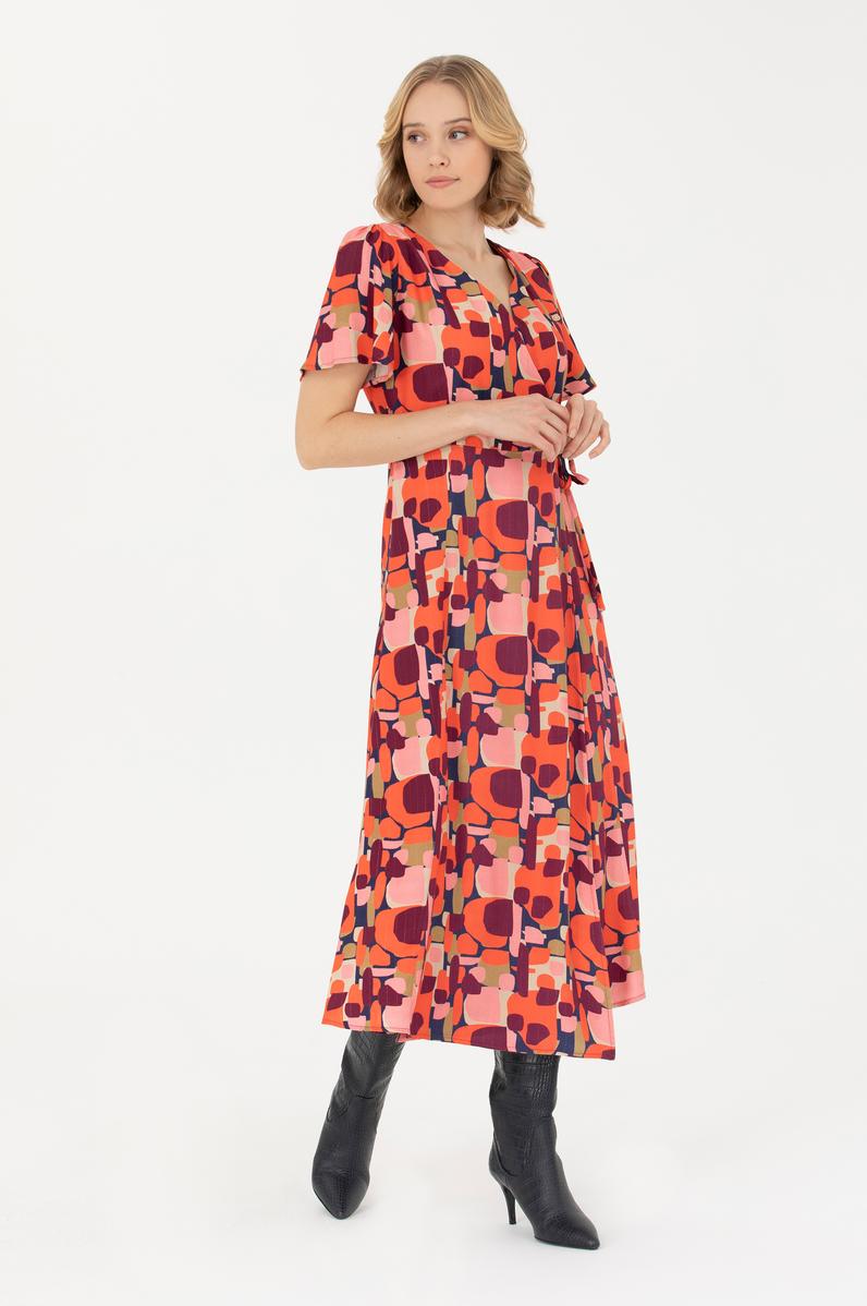 Kadın Turuncu Dokuma Elbise