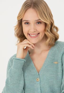 Kadın Mint Triko Hırka - 50269495027