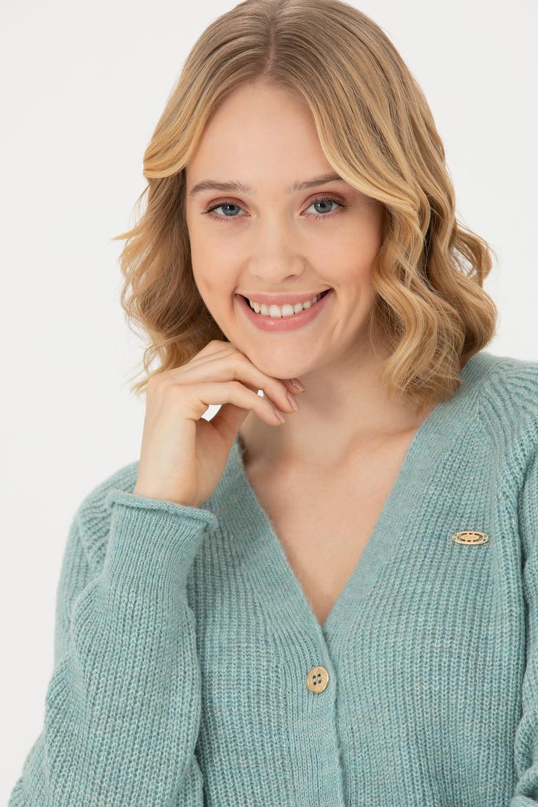 Kadın Mint Triko Hırka - 50269495027