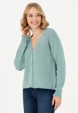 Kadın Mint Triko Hırka - 50269495027