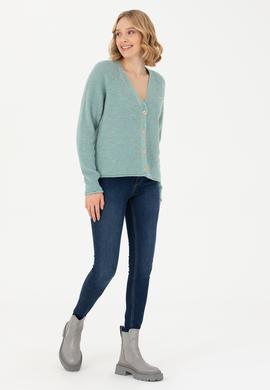 Kadın Mint Triko Hırka - 50269495027