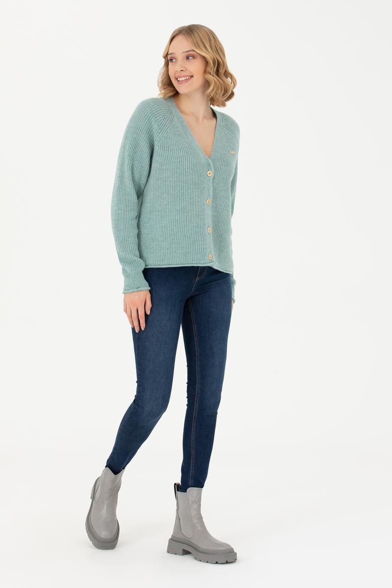 Kadın Mint Triko Hırka - 50269495027