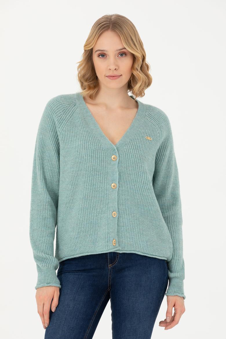 Kadın Mint Triko Hırka - 50269495027