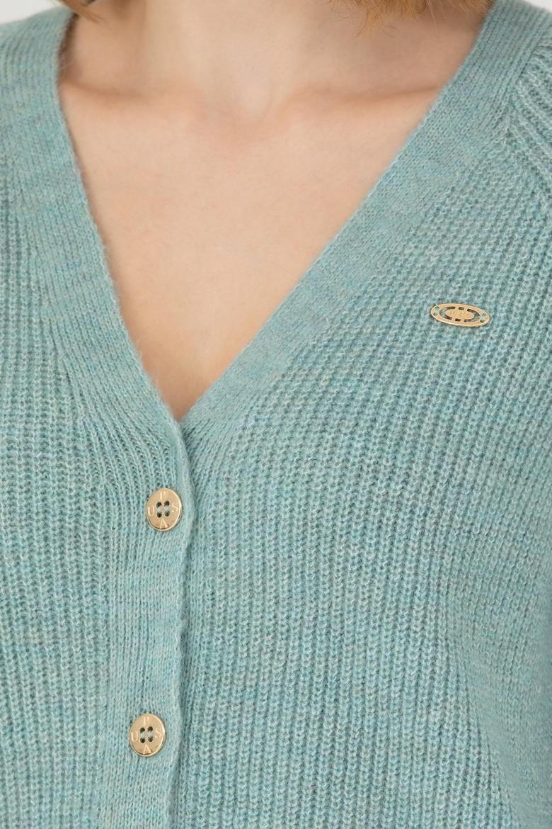 Kadın Mint Triko Hırka - 50269495027