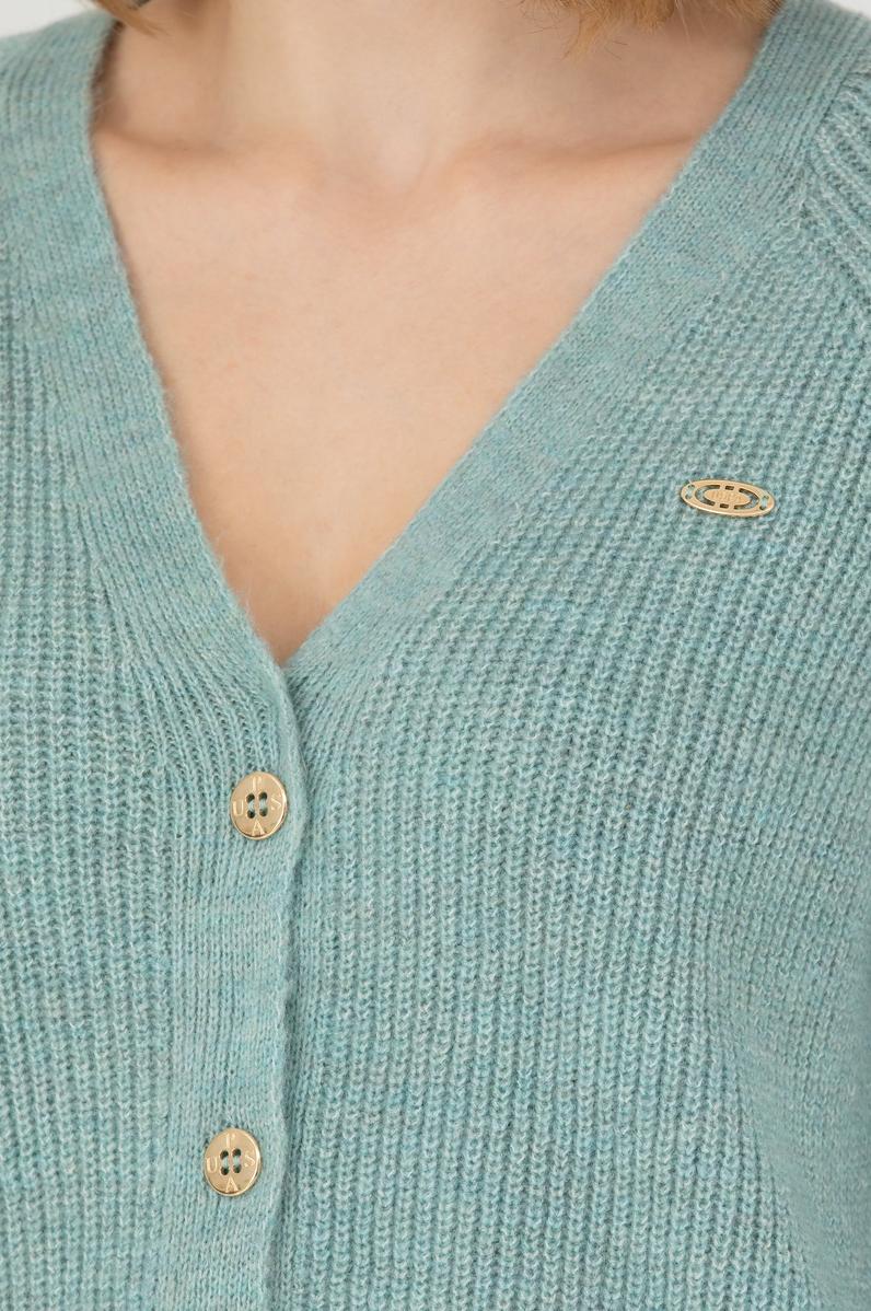 Kadın Mint Triko Hırka