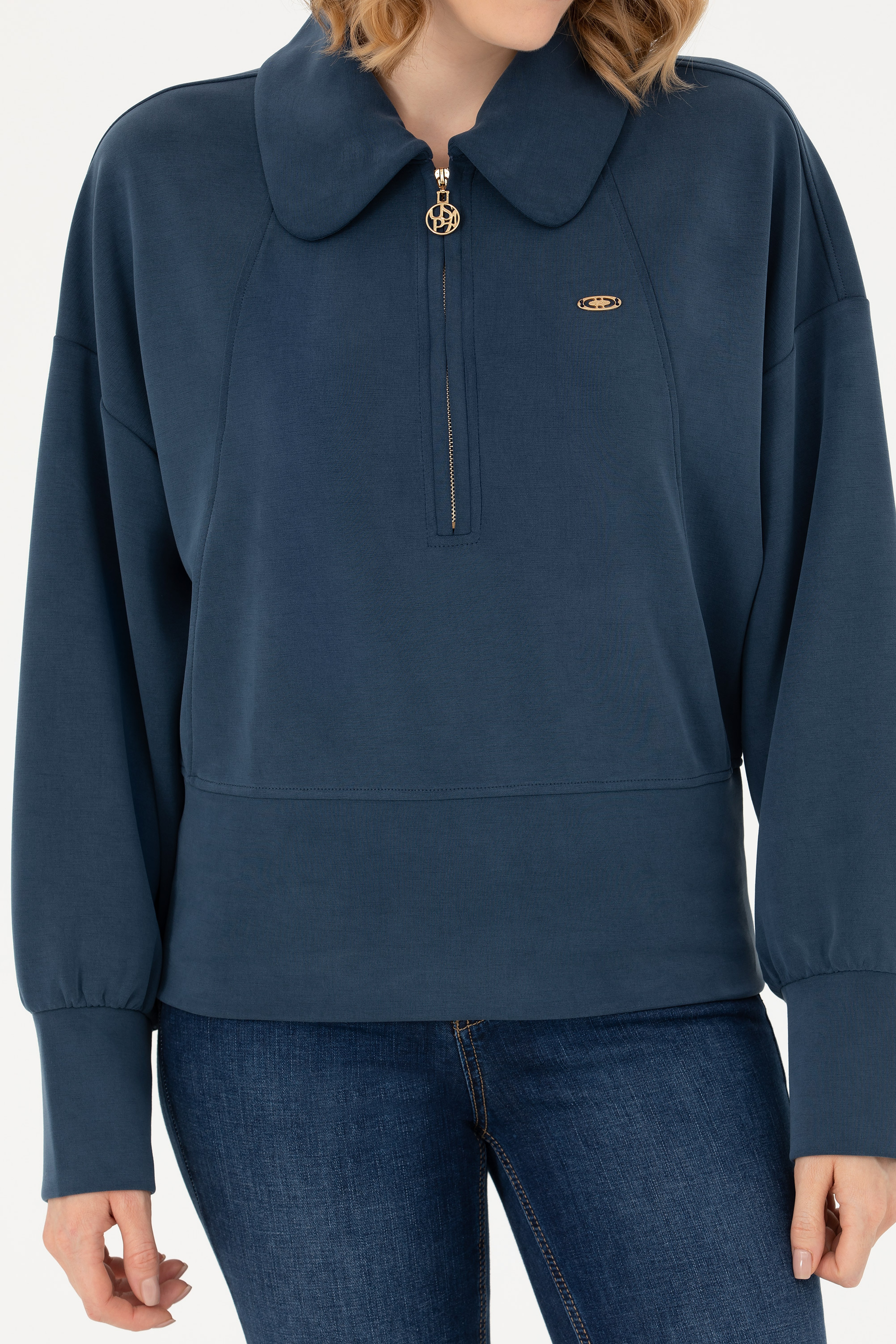 Kadın Lacivert Sweatshirt - Image 6