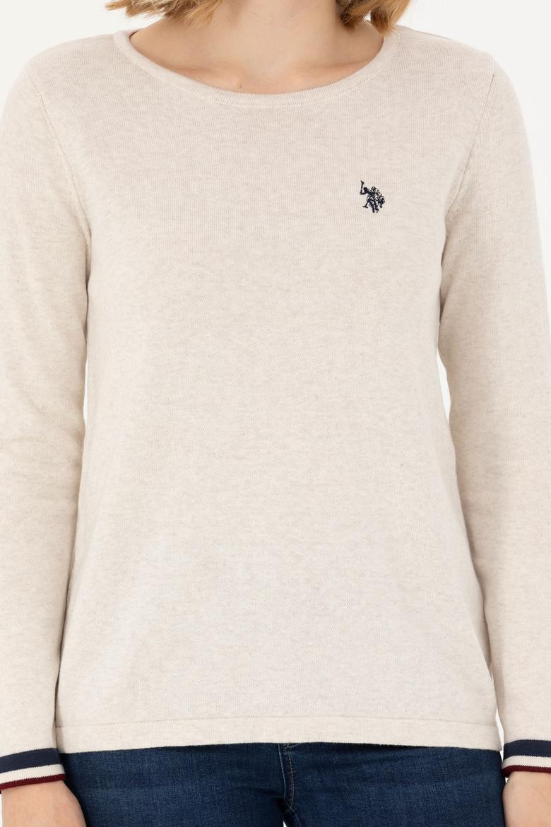 Kadın Taş Melanj Bisiklet Yaka Kazak - 50277262011