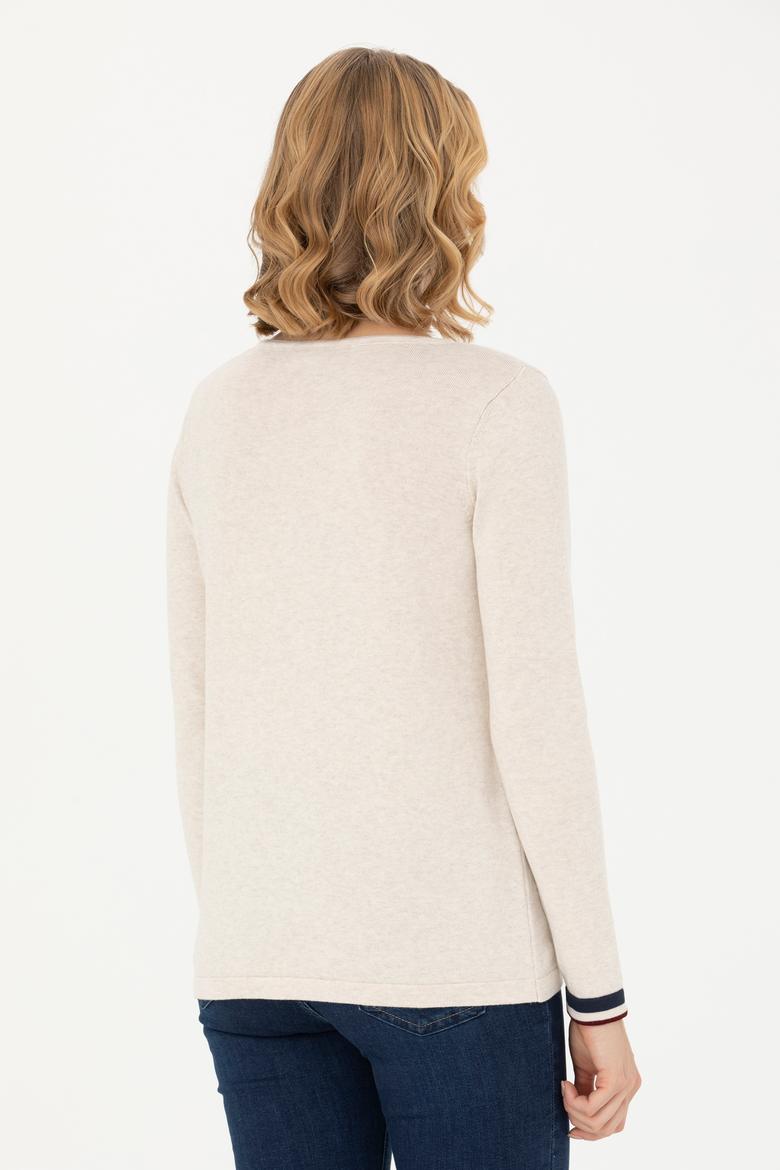 Kadın Taş Melanj Bisiklet Yaka Kazak - 50277262011