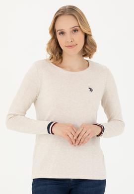 Kadın Taş Melanj Bisiklet Yaka Kazak - 50277262011