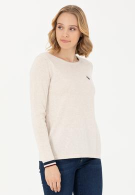 Kadın Taş Melanj Bisiklet Yaka Kazak - 50277262011