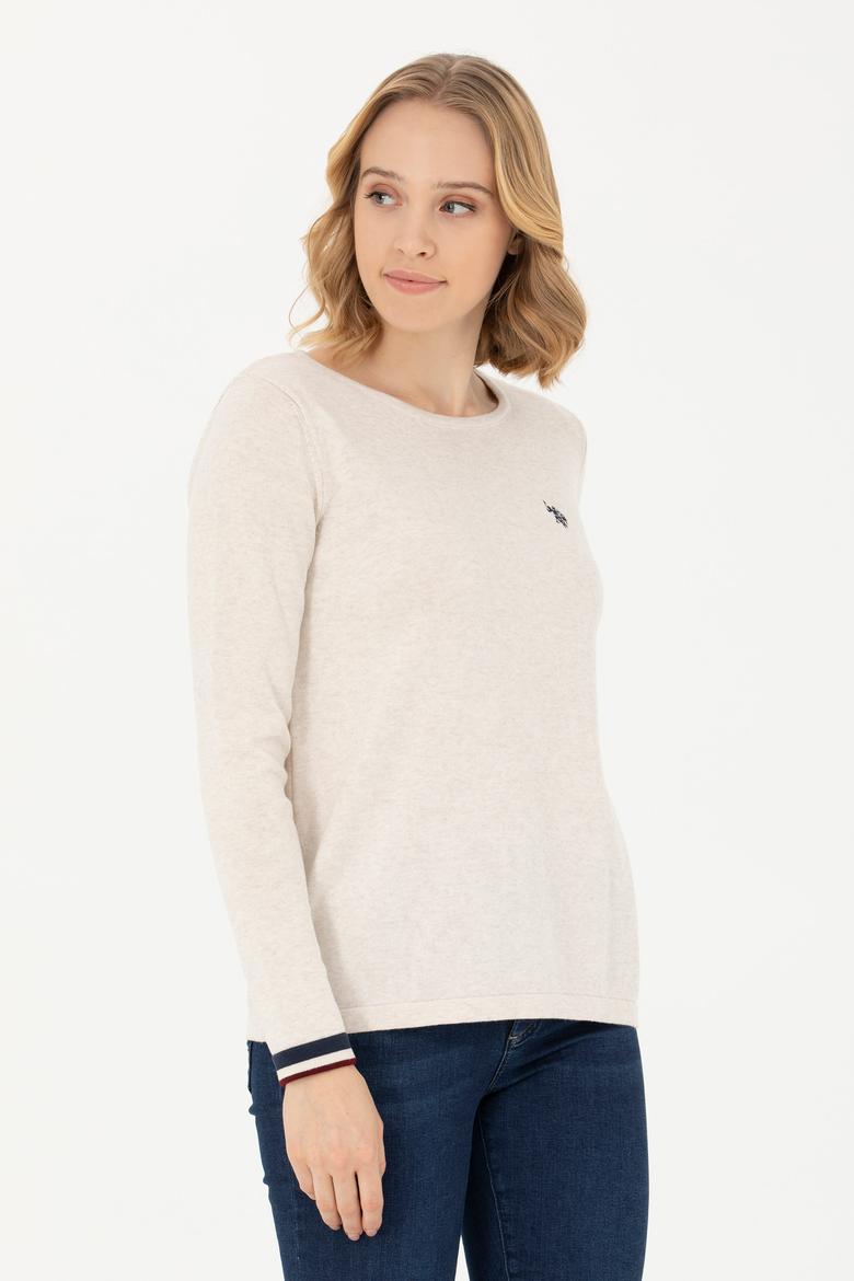 Kadın Taş Melanj Bisiklet Yaka Kazak - 50277262011